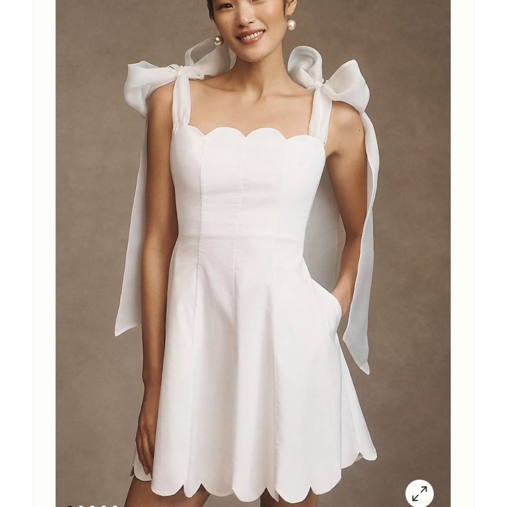 BHLDN Izzy Bow Scallop Trip A line Mini size S
